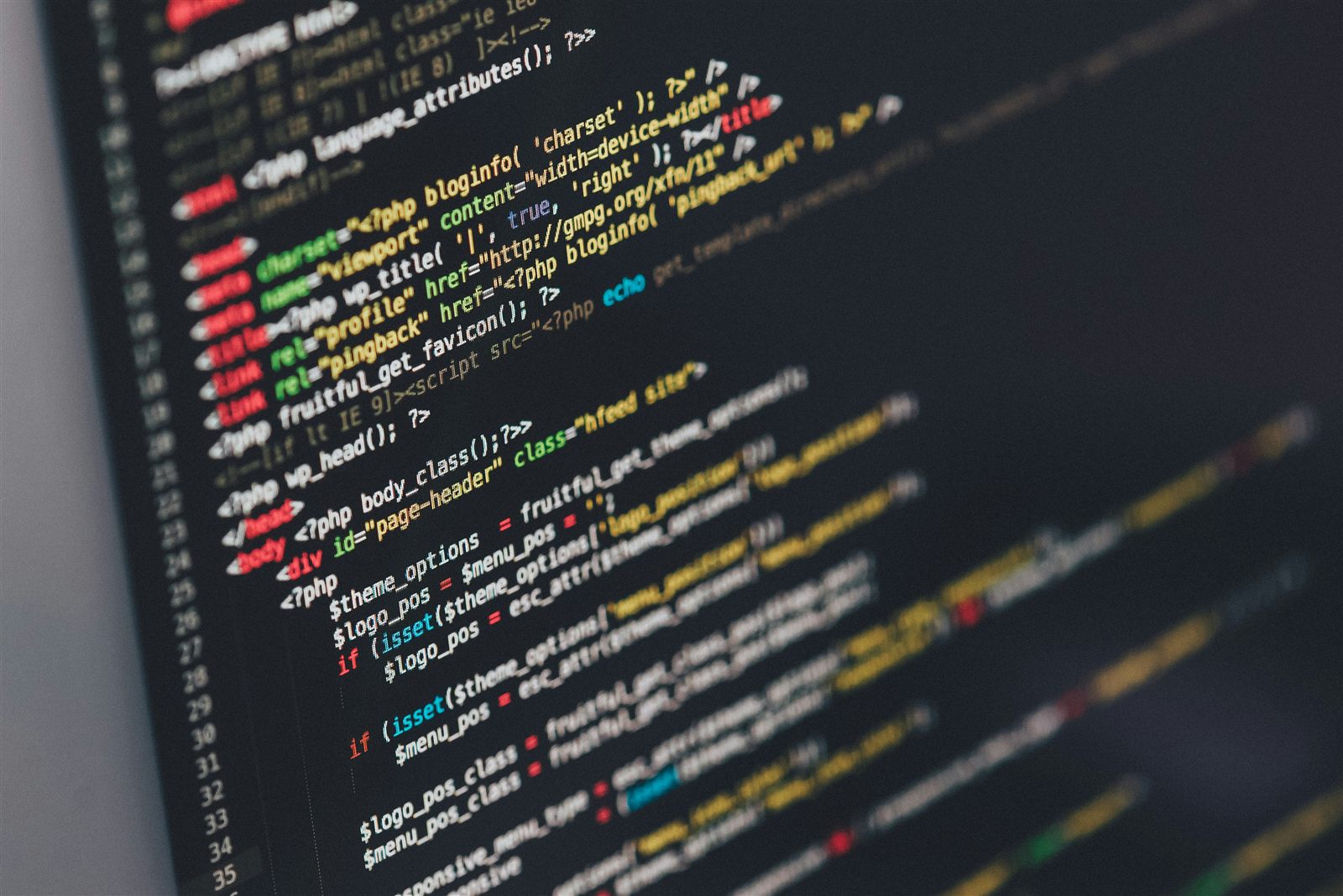 Software source code displayed on a computer screen